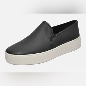 Michael Kors Faux Leather Teddi Slip On Platform Sneakers Black